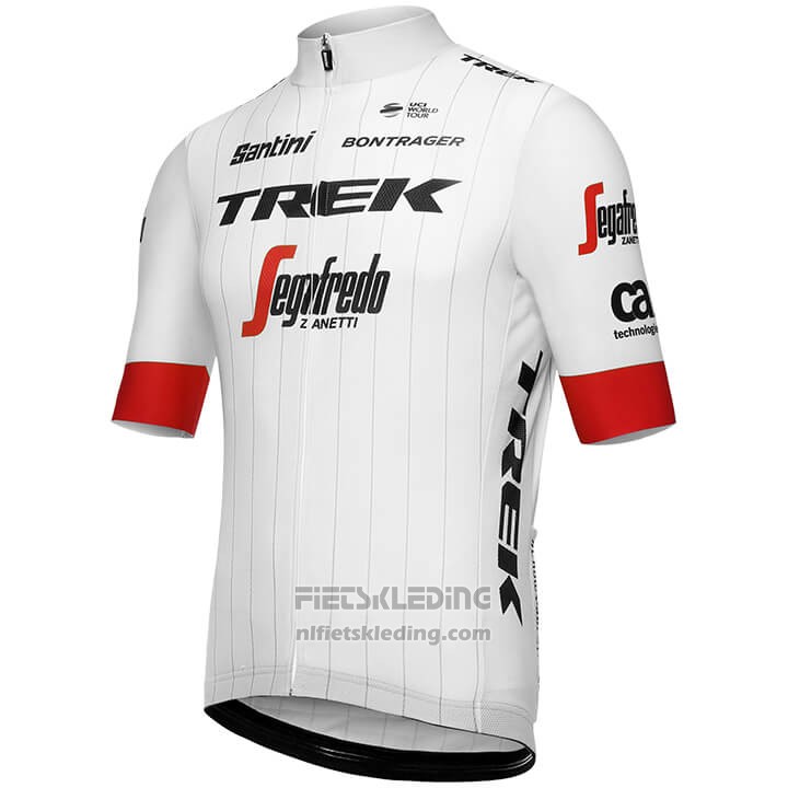 2018 Fietskleding Trek Segafredo Tour de France Wit Rood Korte Mouwen en Koersbroek